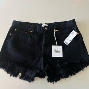 Pistola Women's Black Frayed Denim Shorts